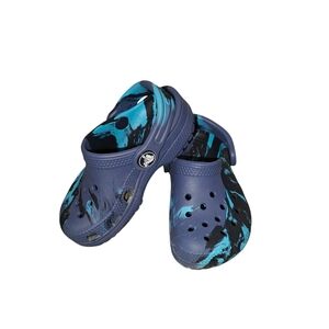 Crocs Classic Marbled Clogs in Navy Blue Toddler Size 7c